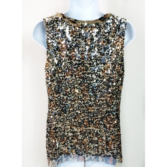 Bling Sequin Animal Print Tank Top Neiman Marcus - Picture 8 of 8